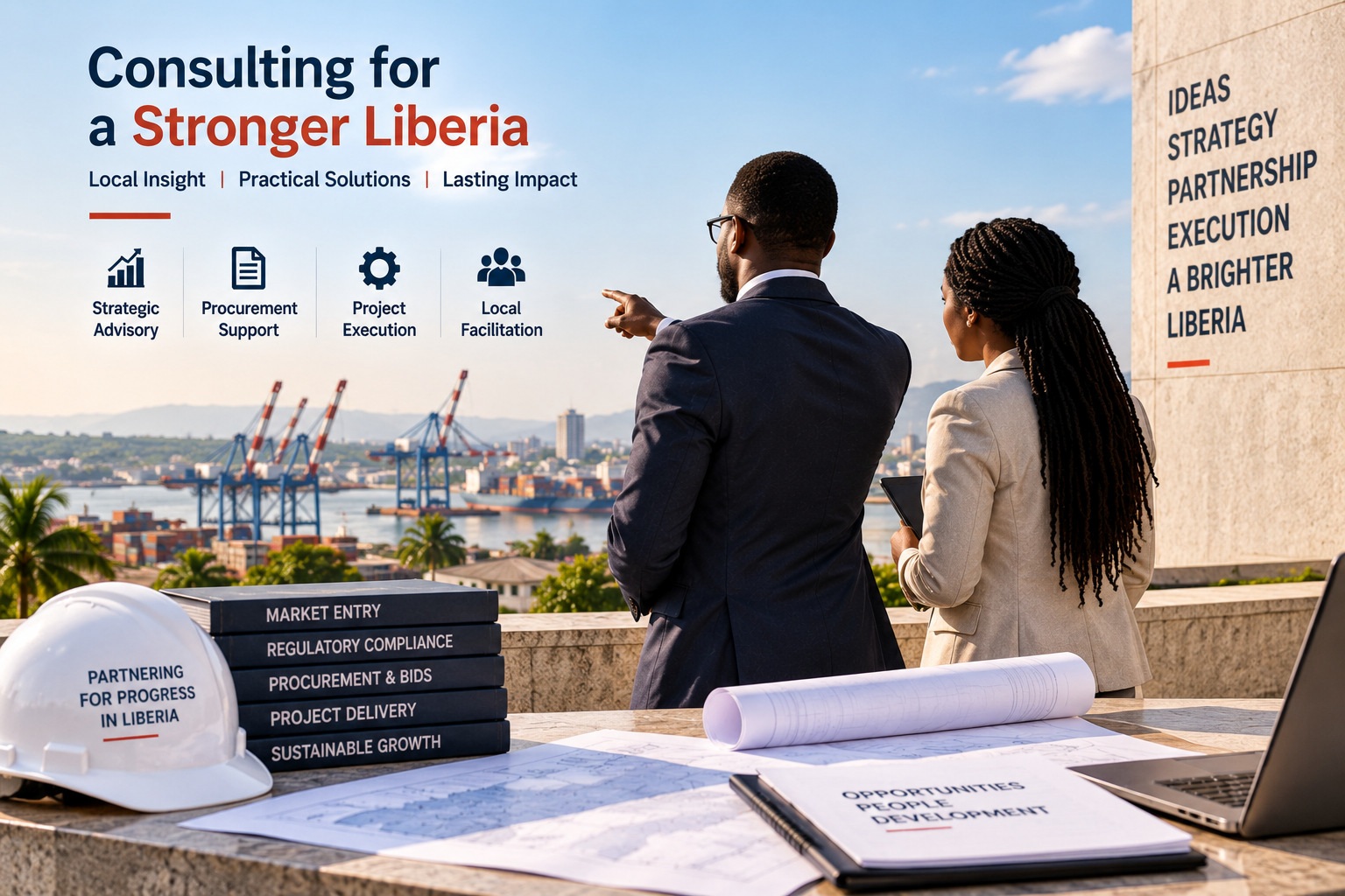 Consultant visiting a government office in Liberia